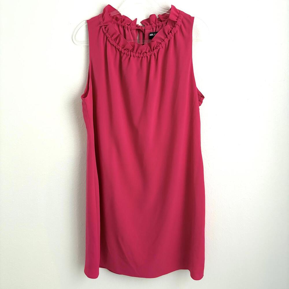 Karl‎ Lagerfeld | Women’s Sleeveless Bright Pink Back Tie Midi Dress Size 16